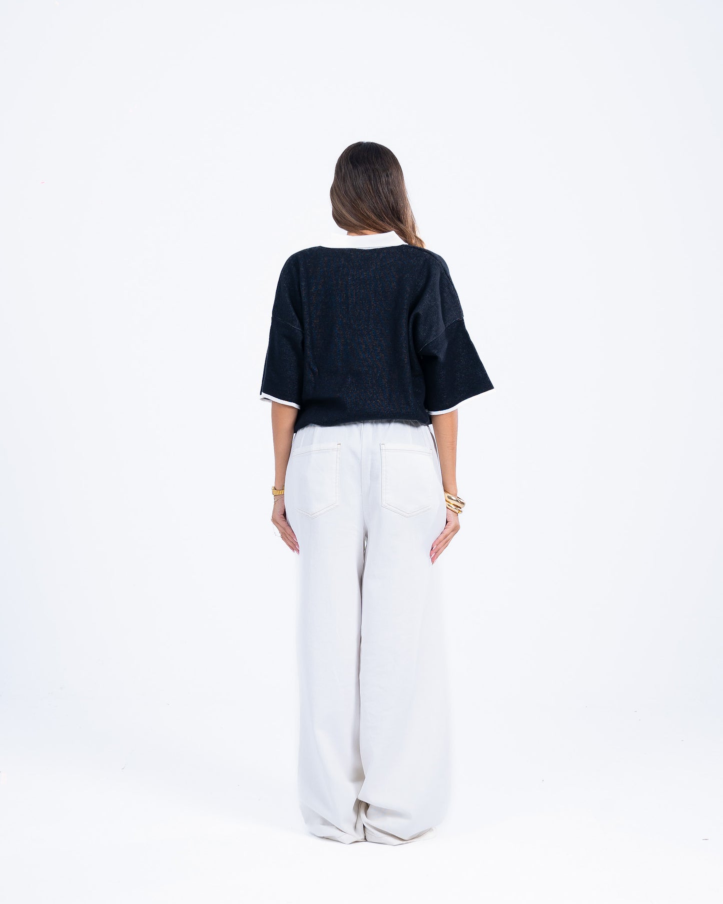 Black knitted polo