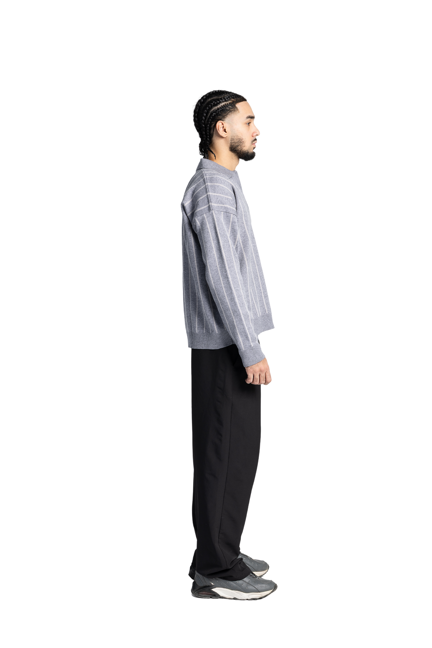 Striped grey sweater