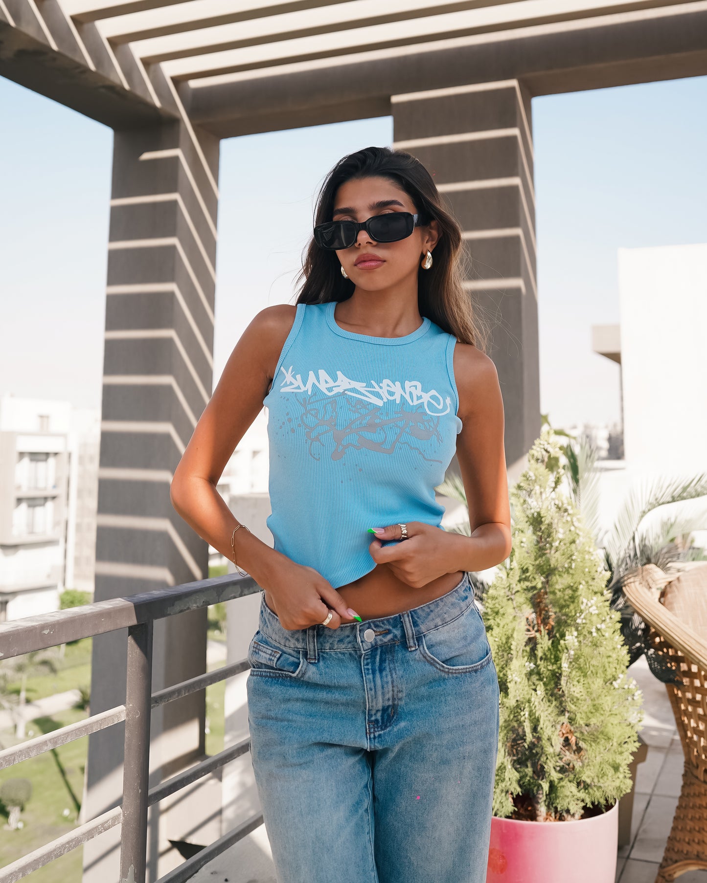 Baby blue tank top