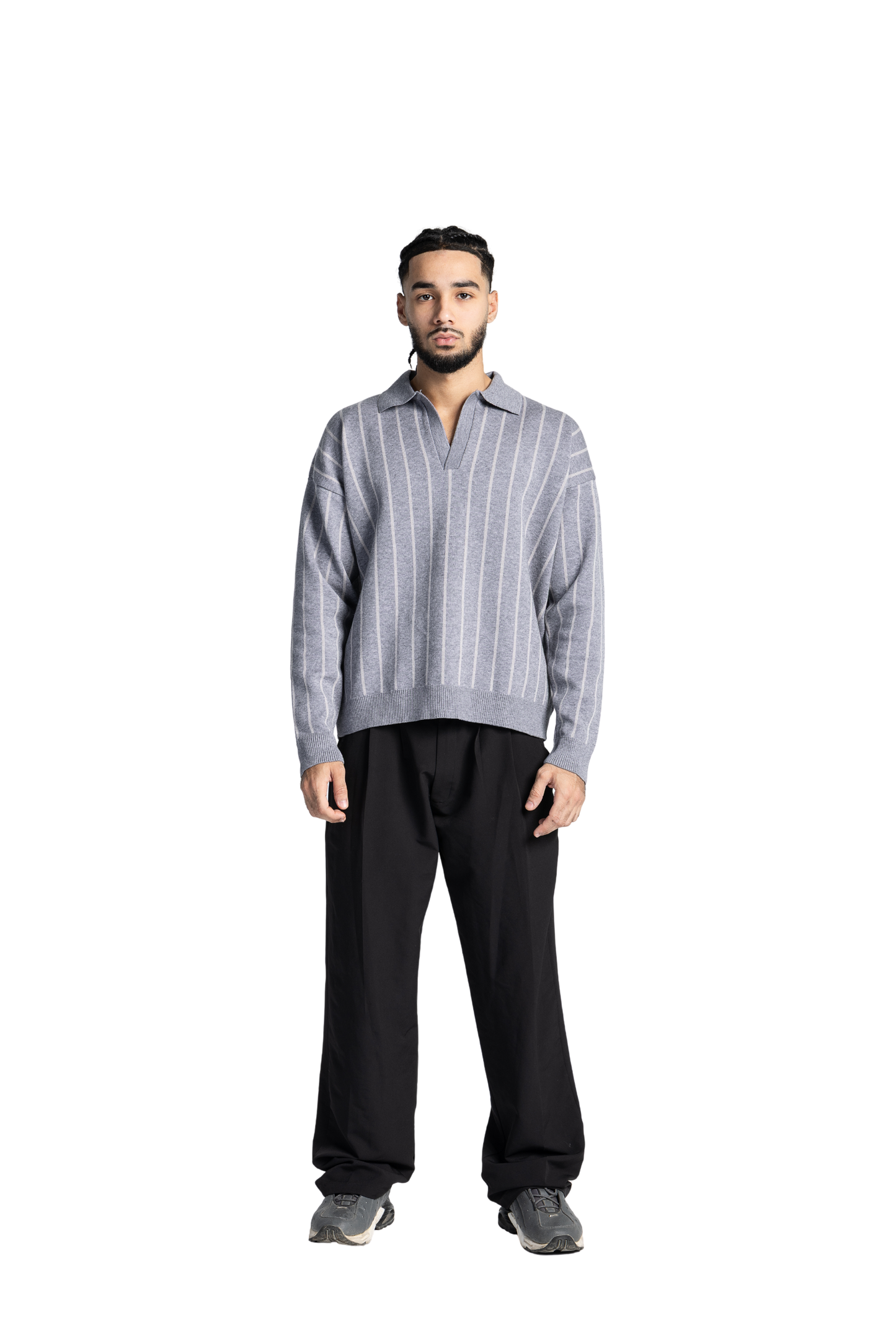 Striped grey sweater