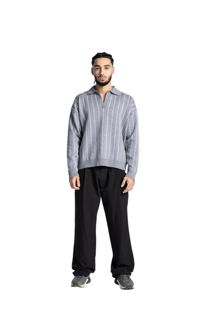 Striped grey sweater