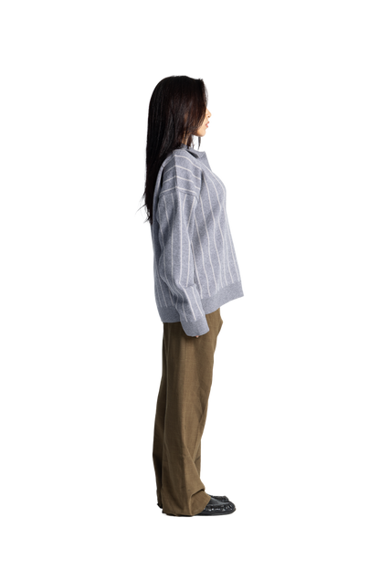 Striped grey sweater