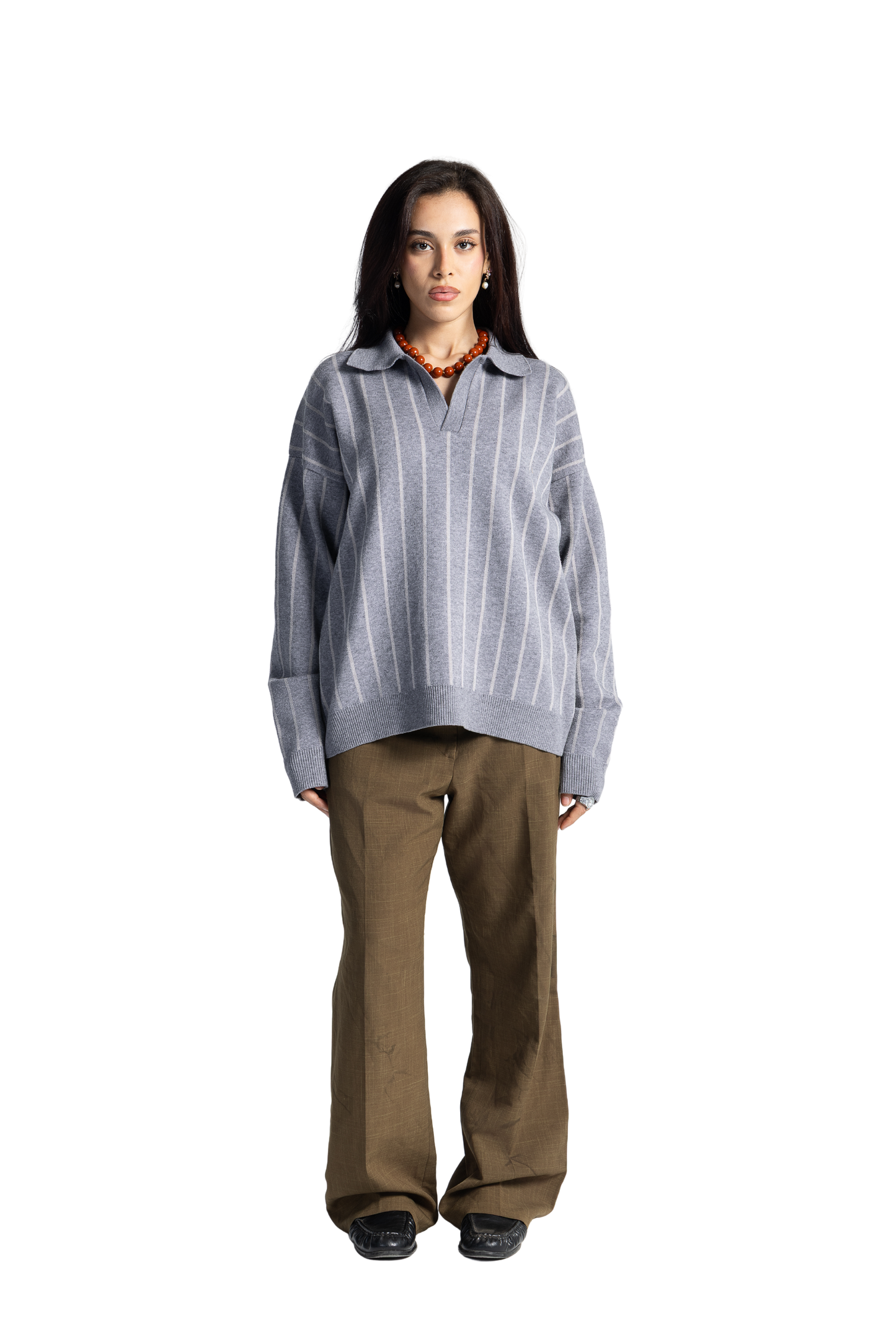 Striped grey sweater