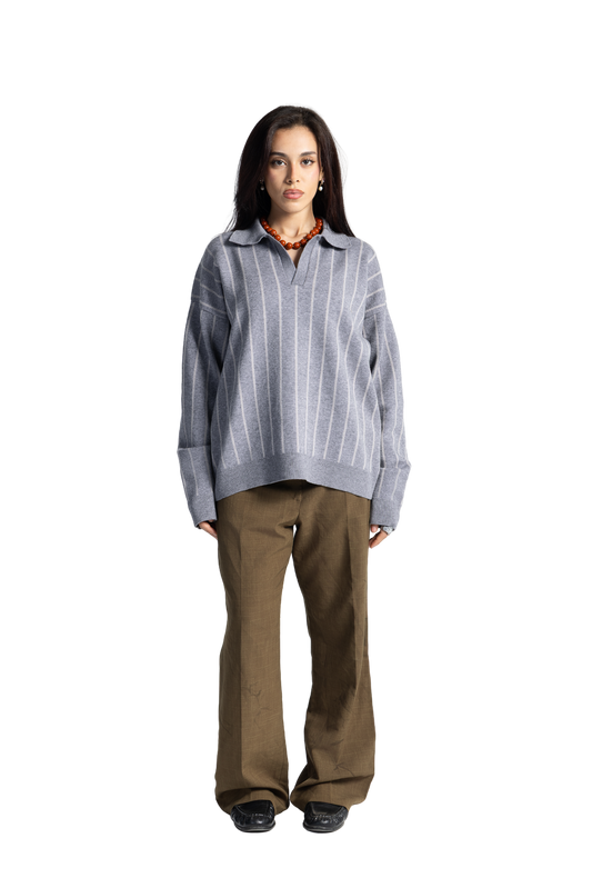 Striped grey sweater