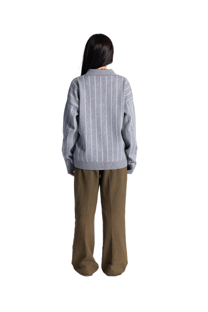 Striped grey sweater